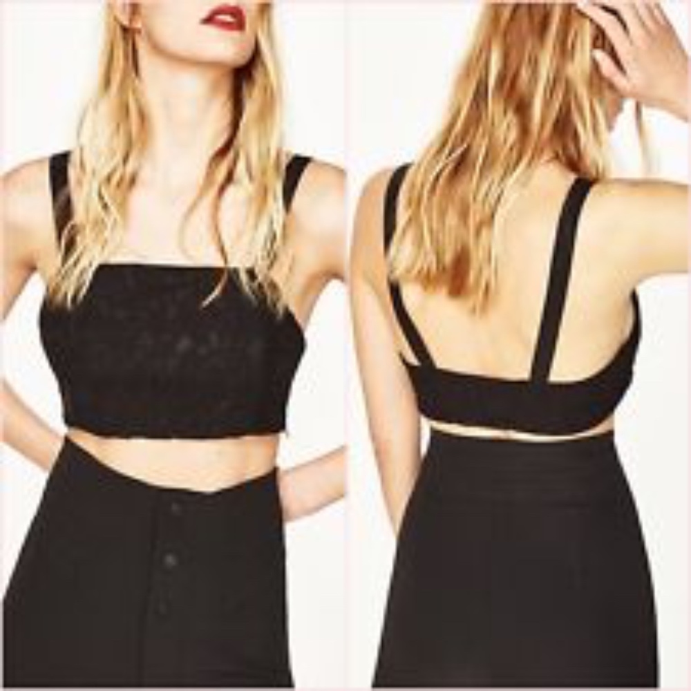 NWT Zara basic collection black bra top